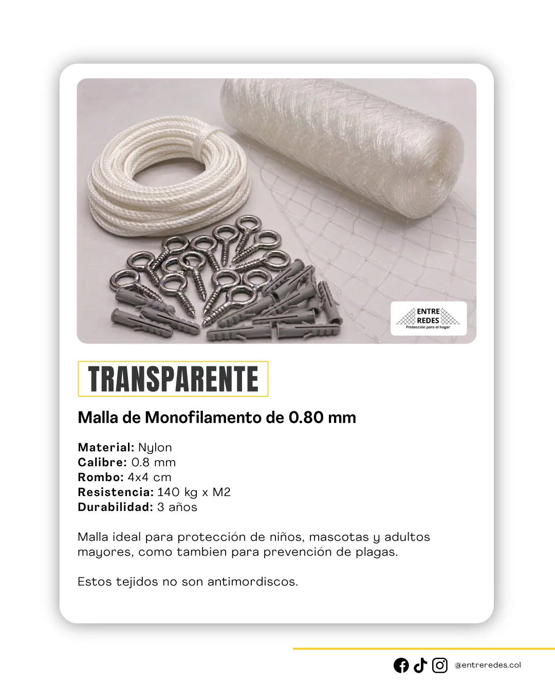 Transparente monofilamento